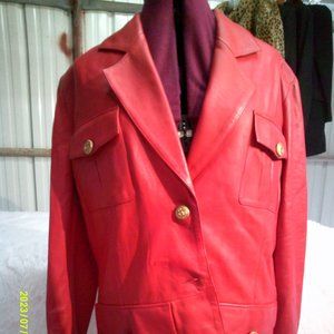 Lillie Rubin Exclusive Red Leather Ladies' 2 pc suit